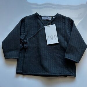 Zara Dark Gray Quilted Baby Top